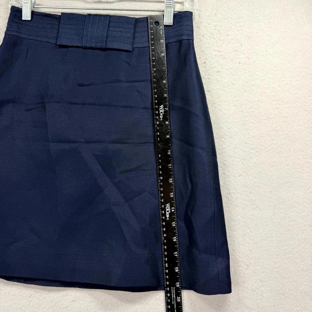 Kate Spade New York A-Line Skirt Womens 2 Navy Lined Silk‎ Blend Career Office